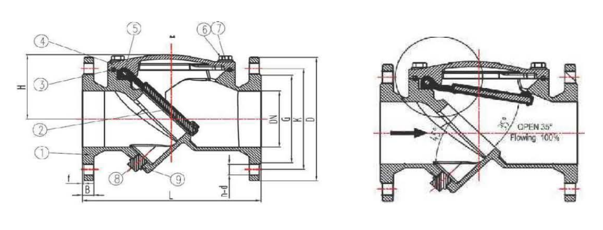NON-RETURN VALVE FLEXIBLE RUBBER FLAP CHECK VALVE drawing