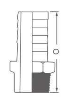 Hex Hose Nipple drawing
