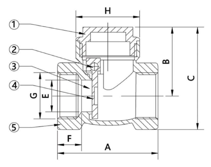Brass Check Valve drawing