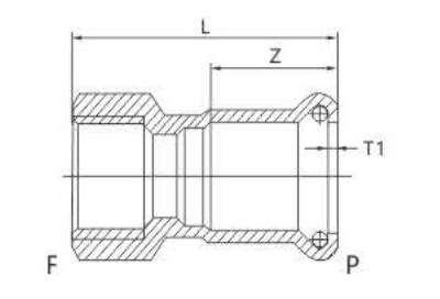Press Fittings Female Adapter drawing