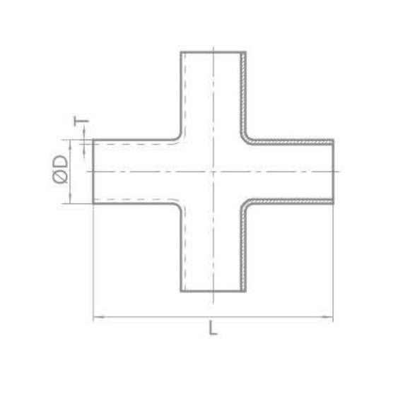 Sanitary Welding cross drawing