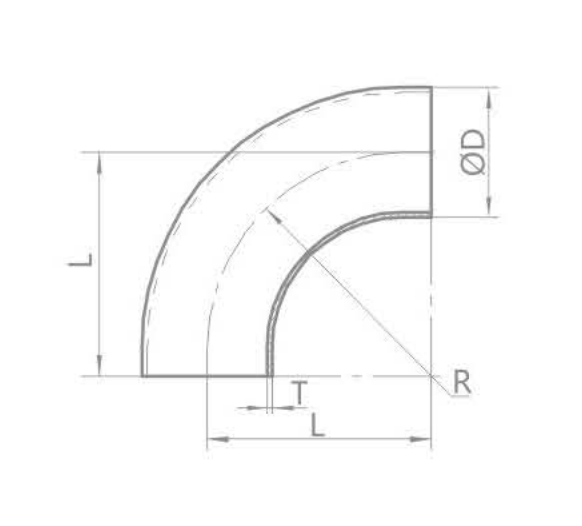 Sanitary Welding elbow drawing
